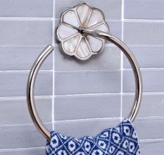 Silver Brass Mother Of Pearl Towel Ring